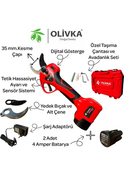 Olivka AES30 35 Mm.akülü Budama Makası